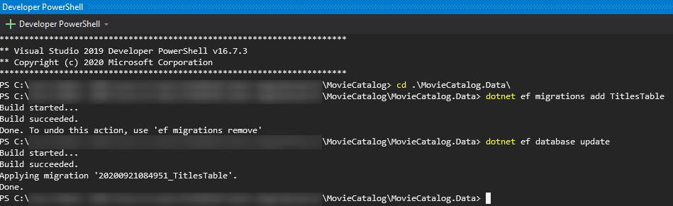 Migrációk elkészítése és futtatása