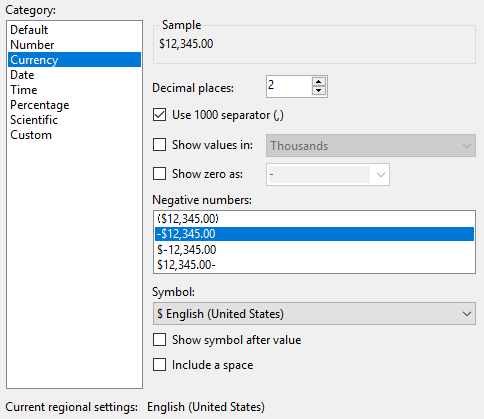 Line total formázása